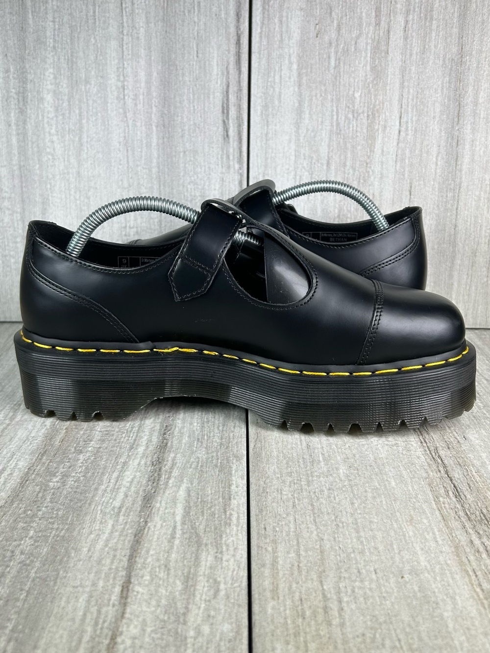 Dr. Martens Docs Bethan Smooth Black Leather Mary Jane Platform Women’s Size 11 - Picture 3 of 11